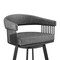 Armen Living Chelsea 25" Swivel Counter Stool with Matte Black Finish and Vintage Gray Faux Leather LCCSBAMBVG26 - alternate 7